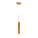 Pendente Led Cone Dourado 45cm Led 7w 3000k Bivolt