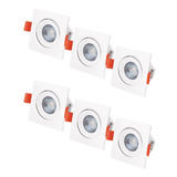 Luminario Led Aksi 12w Base Cuadrada Luz Blanca 6500k Pack6