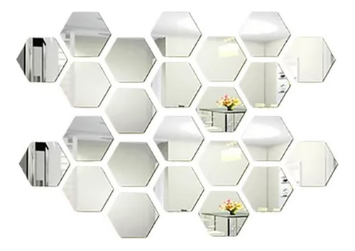 Pegatinas De Pared Con Espejo Hexagonal, 24 Unidades, Pegati