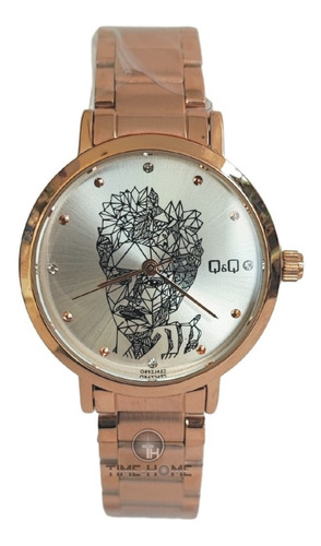 Reloj Q&q Dama Acero  Diseño Frida Kahlo 100% Original