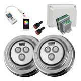 Kit Completo 2 Luces Pileta 10w Rgb Ctrol Wifi Audiorritmico