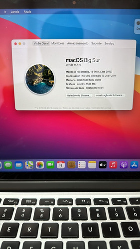 Macbook Pro 2013 Mem 8gb Hd 550 Gb