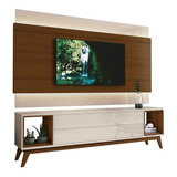 Rack Com Painel Delux 2.2 C/led Off White Natural Moveisaqui