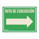 Letrero De Señalización 'ruta Evacuación Derecha',21 X 28 Cm