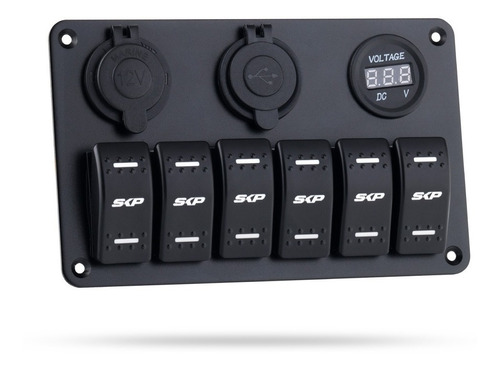 Caja De Switches Marino Con Usb Y Voltímetro On-off Jeep Rzr