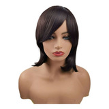 Peruca Long Bob Ombre Cinza 100%orgânica 40cm + Touca 