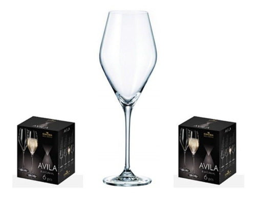 Copa Champagne Cristal Bohemia Avila 290 Cc X6