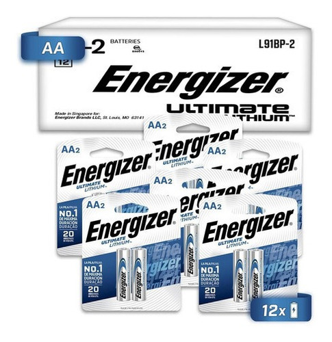 Pila Energizer Litio Aa Blister 12 Unidades 1.5v L91