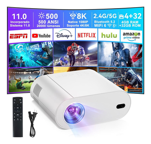 Proyector Profesional 8k Android Wifi Full Hd 1080p 20000 Lm