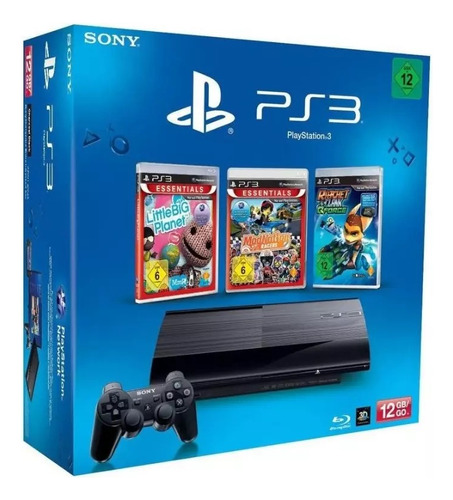 Sony Playstation 3 Super Slim 500gb    3 Jogos Originais 