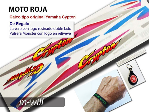 Calco Original Yamaha Crypton Roja + 2 Accesorios De Regalo