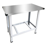 Mesa De Serviço Tampo Inox Industrial Cozinha 120x70 Kenok