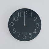 Reloj De Pared Grande Blanco Negro Silencioso Moderno 30cms