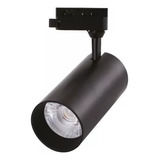 Lámpara Spot Liso Led Negro 10w Para Riel Luz Neutra