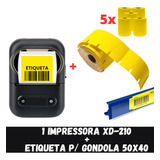 1 Impressora Buetooth Xd-210 + 5 Rolos Etiqueta Para Gondola