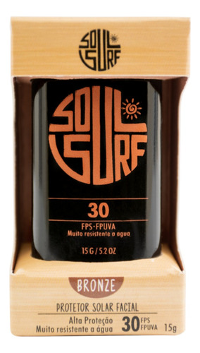 Protetor Solar Fps30 Vegano Facial Praia Surf Verão Soul Sun