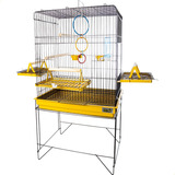 Gaiola Papagaio Com Pedestal Triplex Espaçosa Com Diversão 