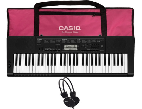 Kit Teclado Musical Casio Ctk-3500 5/8 Com Capa Rosa E Fone