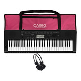 Kit Teclado Musical Casio Ctk-3500 5/8 Com Capa Rosa E Fone