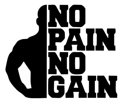 Pegatina Con Graficos    No Pain No Gain Gym R870
