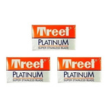 3 Cajas De Filos Treet Platinum Afeitar Barberia X 10