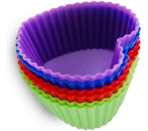 6 Forminhas Silicone Coração Cupcake Muffin Queijadinha