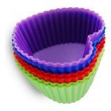 6 Forminhas Silicone Coração Cupcake Muffin Queijadinha