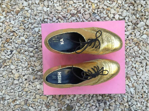 Zapatos Mishka Mujer 40 Dorados Con Plataforma