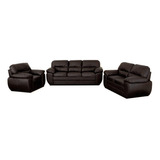 Sala Winter 321 Tacto Piel Chocolate Sala Sofa Sillon Mueble