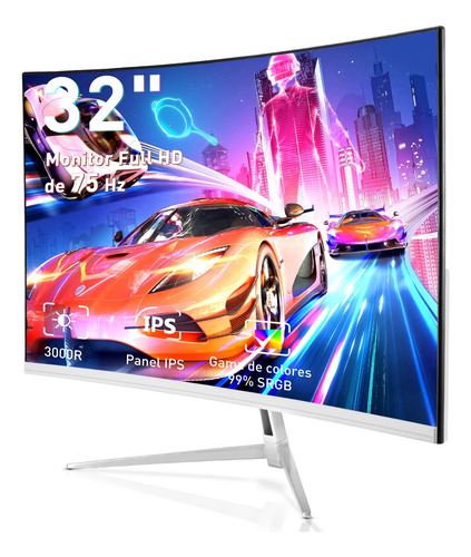 Monitor Curvo Gamer 32'' Pantalla Computadora Fhd Hdmi 75hz 