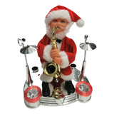 Papai Noel Musical Saxofone Boneco Com Musica Som Pilha
