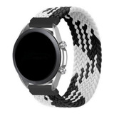 Pulseira 22mm Nylon Trançada Infinito Para Amazfit Gtr 47mm Cor Preto/branco [tam. G] (pulso 195 Até 210mm)