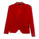 Blazer Zara Basic De Pana Rojo Mujer Spandex Grande 34 