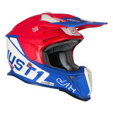 Casco Enduro Cross J18 Vertigo Blue / White / Red Matt Just1