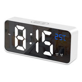 Inhuhoo Reloj Despertador, Espejo Led Pantalla Grande Reloj,