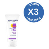 Combo X 3 Dermaglos Protector Solar Fps 50 Efecto Seco 180 G