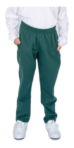 Pantalón Jogging Friza Verde Colegial Ely /  Talle S Al Xl