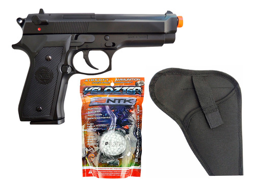 Beretta M92 Kwc Airsoft Mola + Bbs Velozter + Coldre Cinto