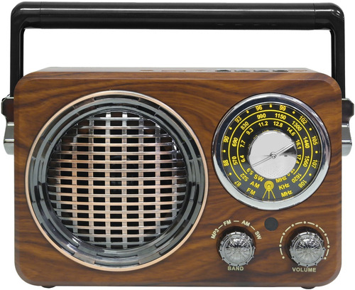 Radio Retro Bluetooth Usb Portátil Parlante Vintage Am Fm