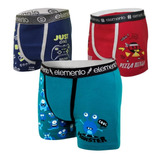 4 Boxers Infantiles De Nene Niño Estampado Algodon Elemento