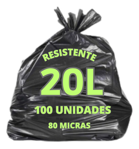 Saco De Lixo 20 Litros 100 Unidades - Resistente