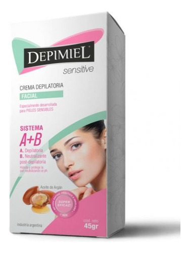 Crema Depilatoria Depimiel Sensitive A+b Rostro Sensible 45g