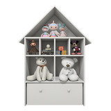 Casinha Organizadora Branca 100% Mdf Brinquedo Infantil