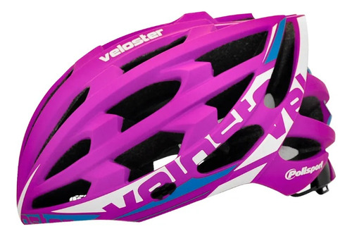 Capacete Bike Polisport Veloster Rosa/azul/bco Tam M