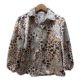 Camisa Manga 3/4 Animal Print