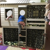 Beliche Casinha Camuflada Infantil Casa Tema Com Colchões