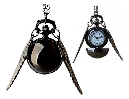 Colgante Reloj Snitch Dorada Negro De Harry Potter 