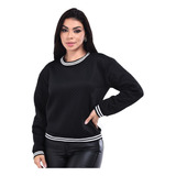 Blusa De Frio Feminina Agasalho Bomber Com Listras