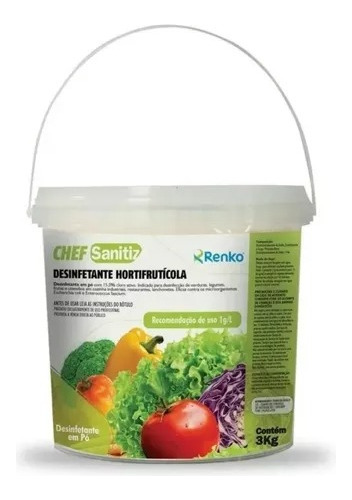 Desinfetante Hortifrutícola Alimentos Chef Sanitiz Renko 3kg