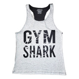 Playera Resacada Olimpica Caballero Gym Shark Fit Gris Negro